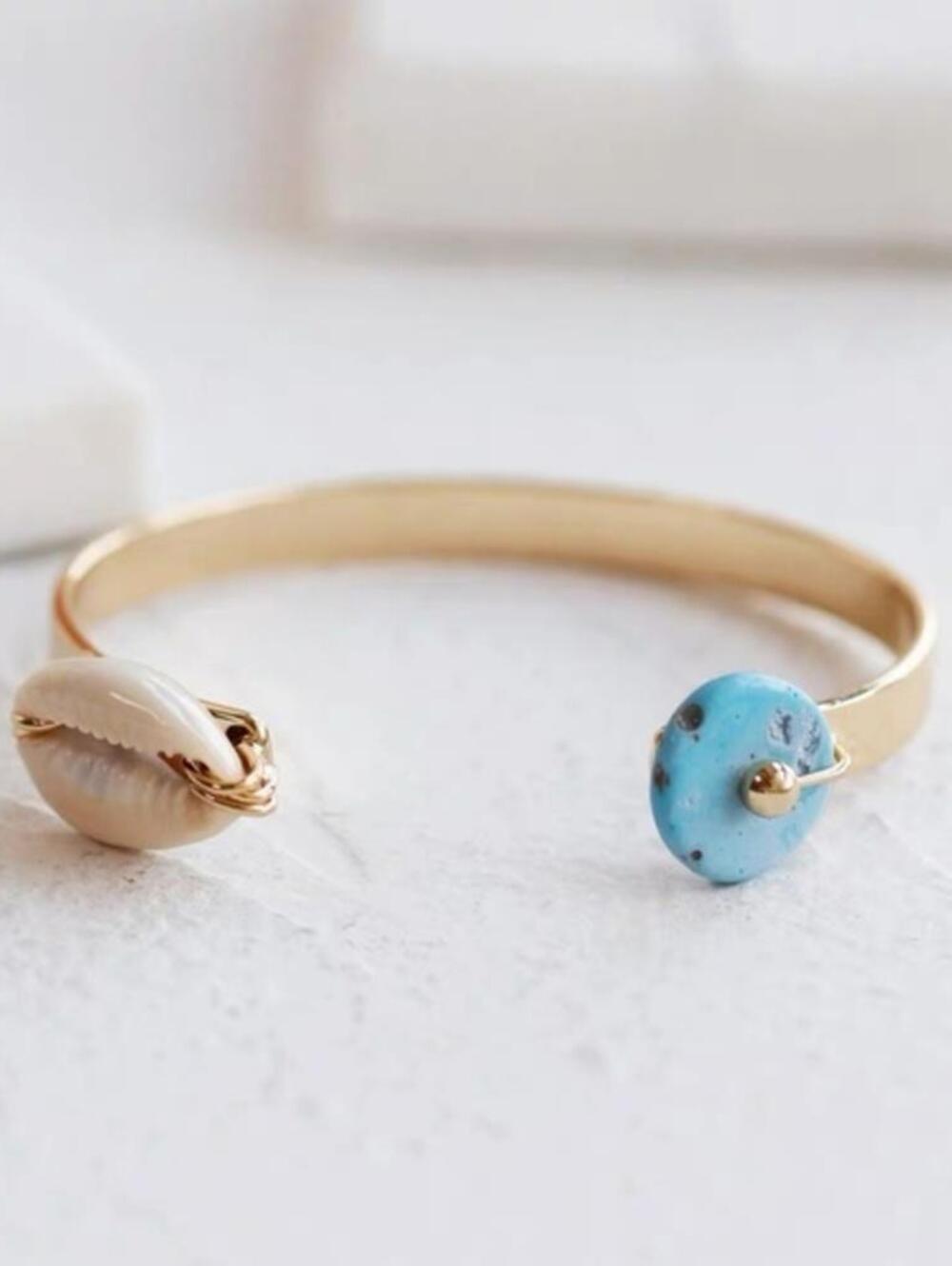 Dannijo Shell Stone Cuff Bracelet